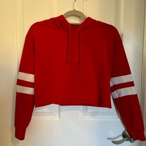 Red Crop Hoodie